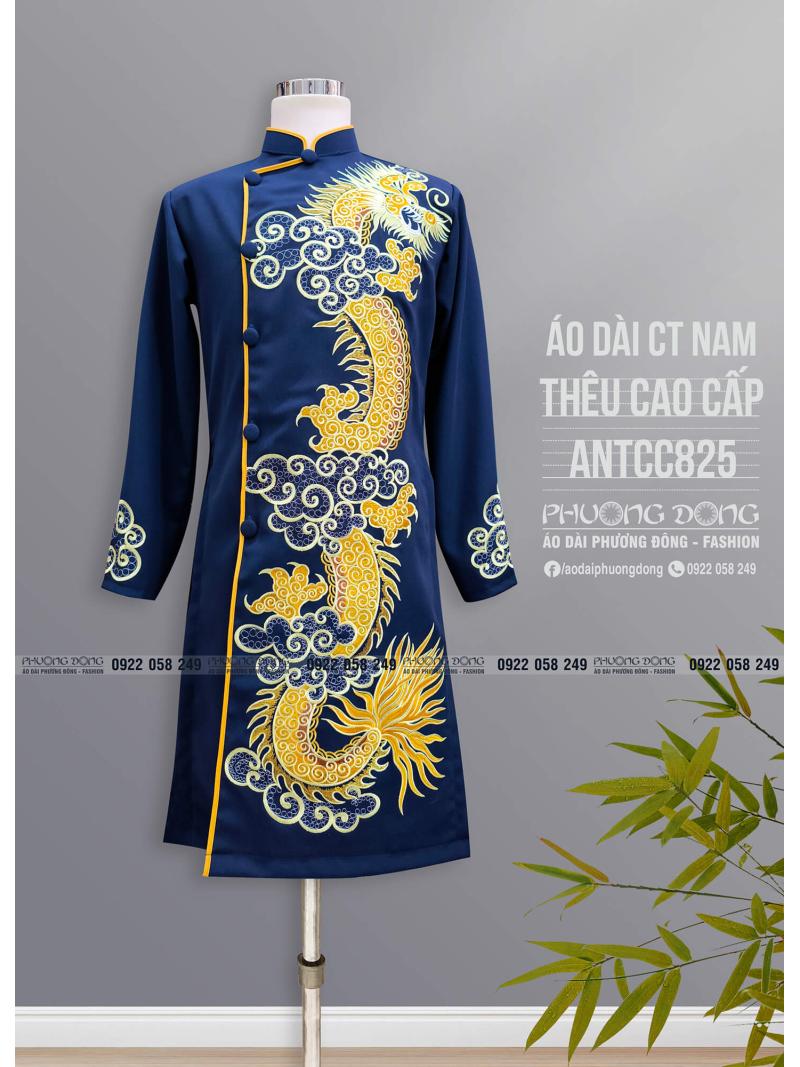 Áo Dài Cách Tân Nam Thêu Cao Cấp ANTCC825